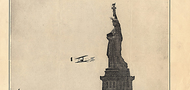 Wilbur Wright's flight around Statue of Liberty